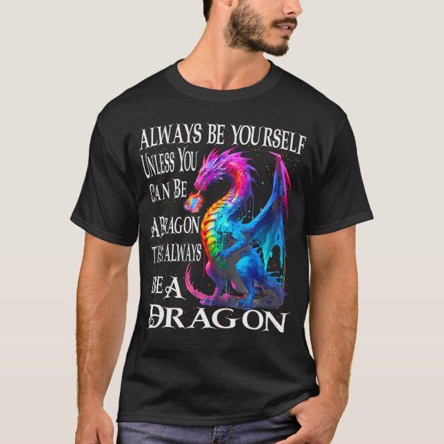 T-shirt Flying Mythical Creature Cool Dragon Flame Spewing (Devant)