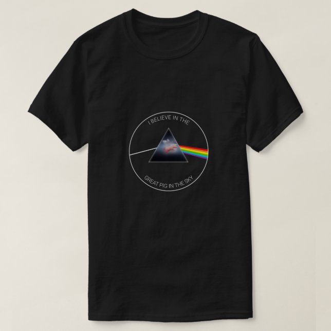 T-shirt Flying Pig through Prism-Personnalisé (Design devant)