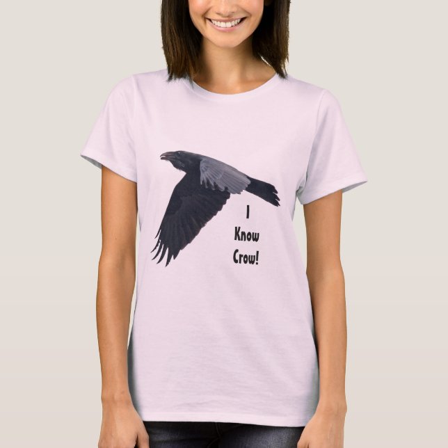 T-shirt Flying Raven Crow Corvid-amant design (Devant)