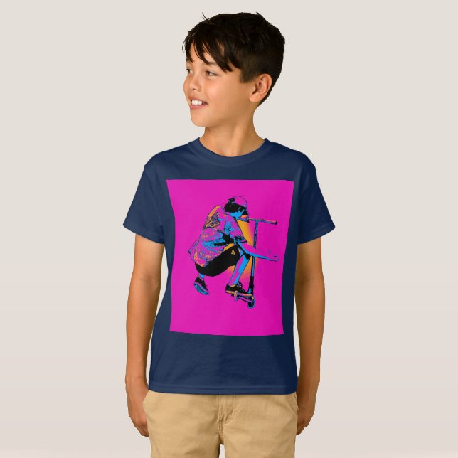 T-shirt Flying Scooter Pro - Stunt Scooter Boy (Devant entier)