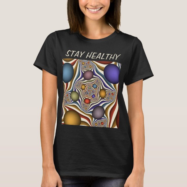 T-shirt Flying Up Colorful Moderne Art Fractal Abstrait (Devant)