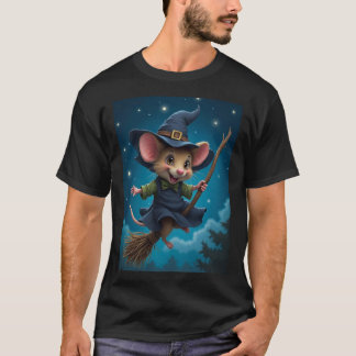 T-shirt Flying – Witch Mouse Halloween TinyFur Shirt