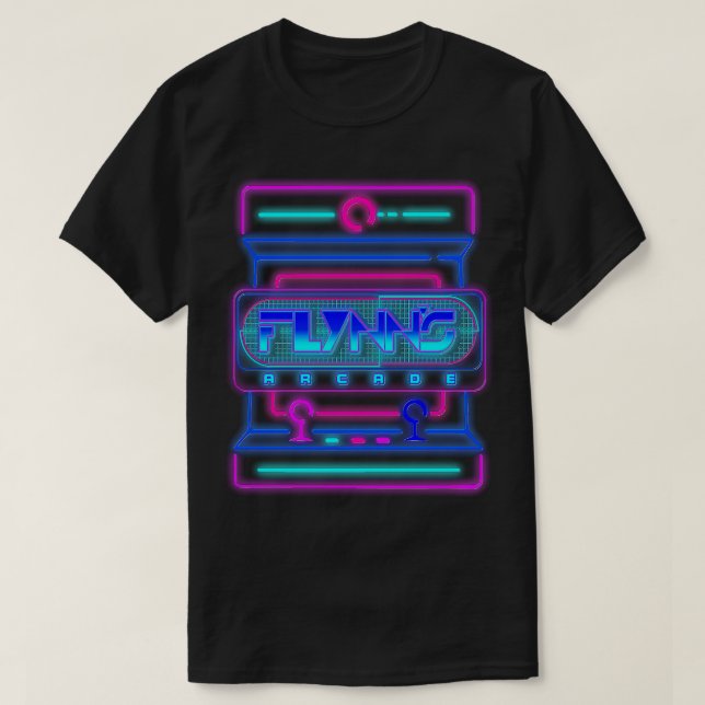 T-shirt Flynns Arcade 80s Neon Game Movie (Design devant)