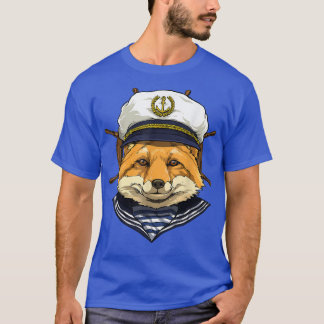 T-shirt Fo Bateau de mer Capitaine Faune Pour Forêt