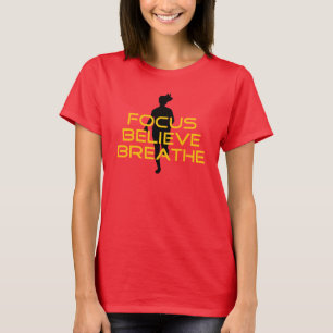 T-shirt Focus Croire Respirer Jaune Courir Fitness