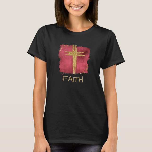 T-shirt *~* FOI Chrétien Croix Rouge Parties scintillant d (Devant)
