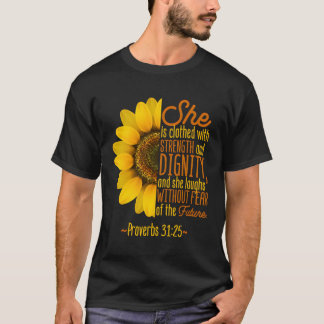 T-shirt Foi chrétienne Amour tournesol Écriture religieuse