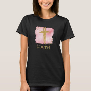 T-shirt *~* FOI Christian PinK Cross Parties scintillant o