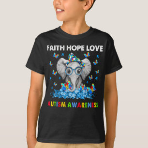 T-shirt Foi éléphante Espoir Sensibilisation sur l'autisme