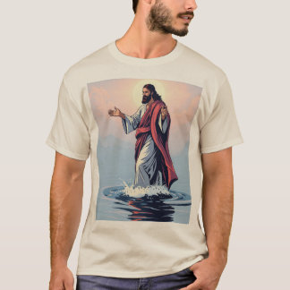 T-shirt Foi en action : Jésus marche sur l'eau Tee