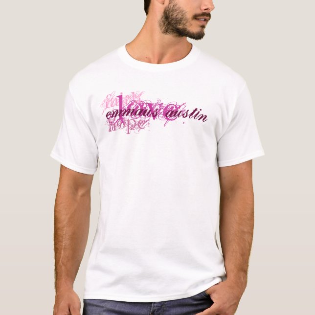 T-shirt Foi, espoir, amour - violet (Devant)