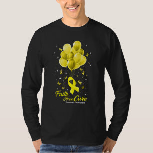 T-shirt Foi Espoir Guérison Papillons Ruban Jaune Sarcome 