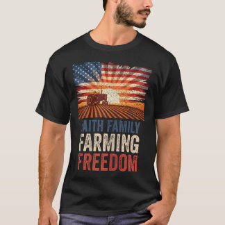 T-shirt Foi Famille Agriculture Liberté - USA Patriotique