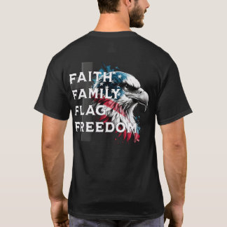 T-shirt Foi, Famille, Drapeau, Liberté, Aigle patriotique