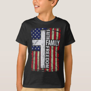 T-shirt Foi Famille Liberté - Vintage Chrétien Patriotique