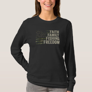 T-shirt Foi Famille Pêche Liberté Bass Pêcheur Camo U