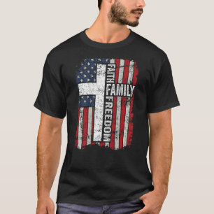 T-shirt Foi Liberté familiale Patriotique Christian USA Dr