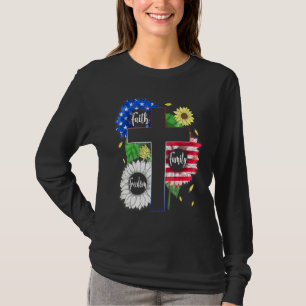 T-shirt Foi Liberté familiale Patriotique Croix chrétienne