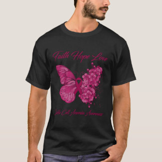 T-shirt Foi papillon Espère Aimer Anémie faucille Aware