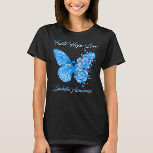 T-shirt Foi papillon Espoir Aimer Diabète Sensibilisation
