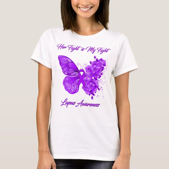 T-shirt Foi papillon Espoir Aimer Lupus Sensibilisation (Devant)