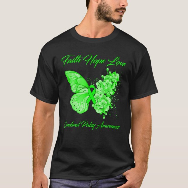 T-shirt Foi papillon Espoir Amour Cérébral Palsy Sensibili (Devant)