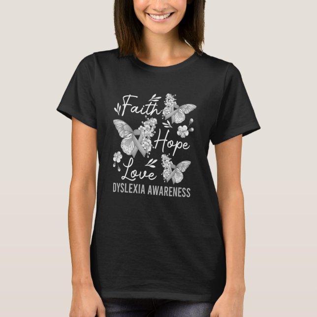 T-shirt Foi papillon Hope Love Ribbon Dyslexia Awards (Devant)