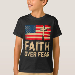 T-shirt Foi sur la Croix du Drapeau Américain 