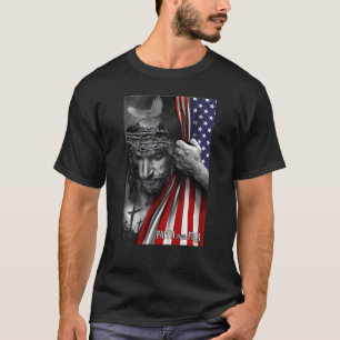 T-shirt Foi sur la peur Dieu Jésus Drapeau chrétien