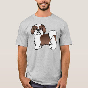 T-shirt Foie Et Chien Chiite Blanc Tzu Cute Cartoon Chien