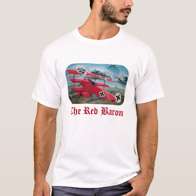 T-shirt Fokker du baron rouge triplan (Devant)