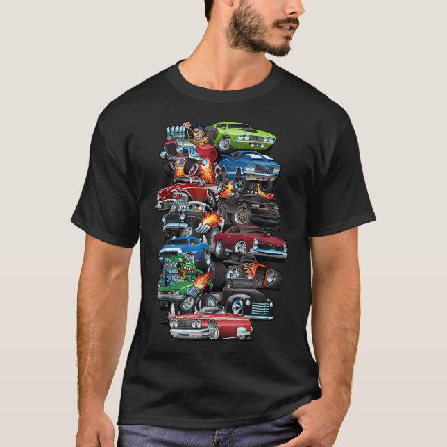 T-shirt Folie de voiture ! Véhicules musicaux, voitures cl (Devant)