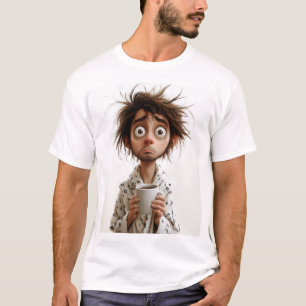 T-shirt Folie du matin : Café d'abord, questions plus tard