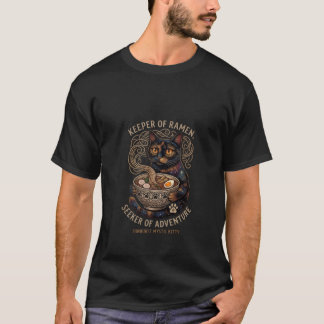 T-shirt Folk Art Chat Ramen Mystique