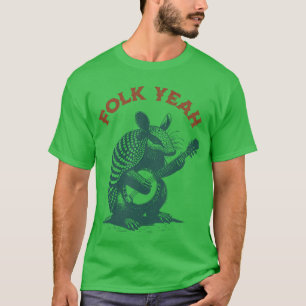 T-shirt Folk Yeah Banjo Bluegrass Drôle Tatou Folk Mus