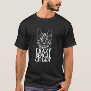 T-shirt Folle Dame aux Chats Bengalis