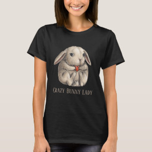 T-shirt folle dame lapin ajouter du texte