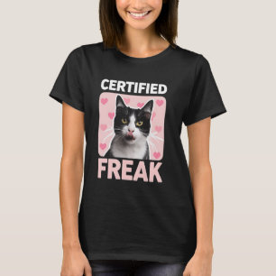 T-shirt Folle de chats certifiée, chaton drôle, coeurs ros