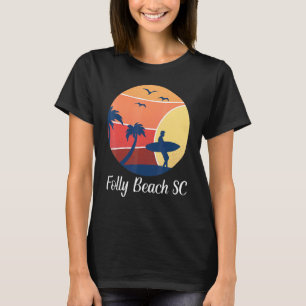 T-shirt Folly Beach South Carolina SC Surf Surfer Vinta