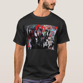 T-shirt foncé de base avec la peinture d'abstact