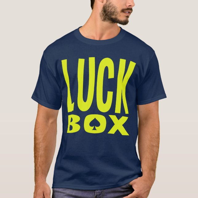 T-shirt foncé de base de boîte de chance (Devant)