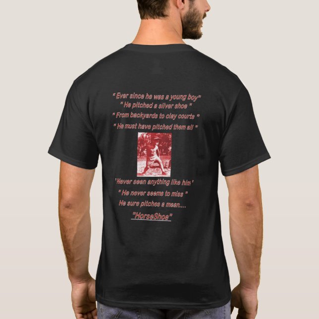 T-shirt foncé de base des fers à cheval des hommes (Dos)