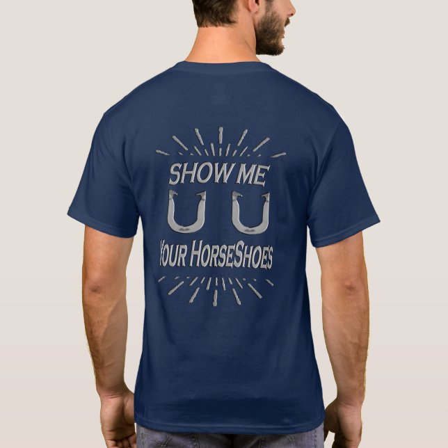 T-shirt foncé de base du tangage en fer à cheval (Dos)