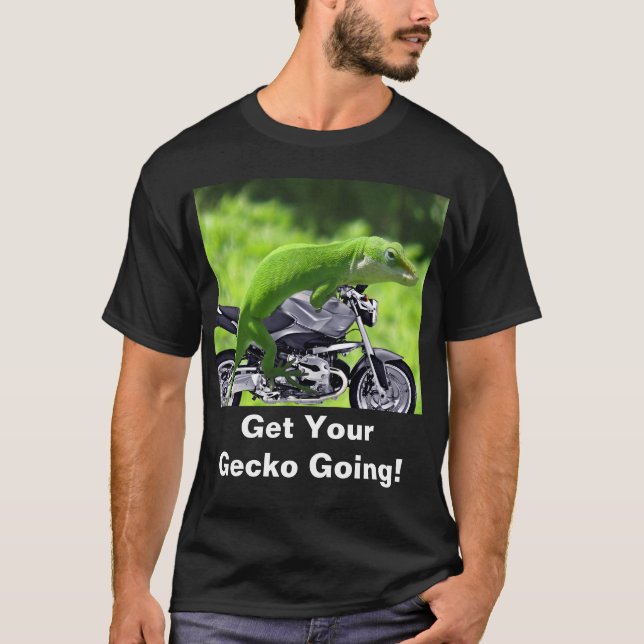T-Shirt foncé du cavalier Hawaiien Vert Gecko (Devant)