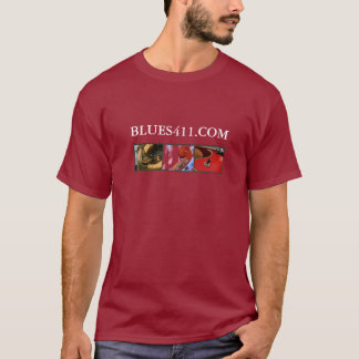 T-shirt foncé du slogan Blues411
