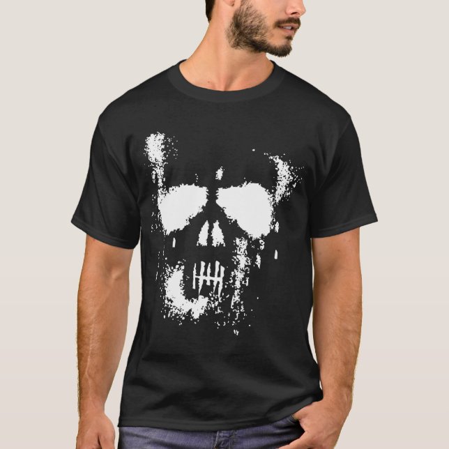 T-shirt (foncé) grunge de crâne (Devant)
