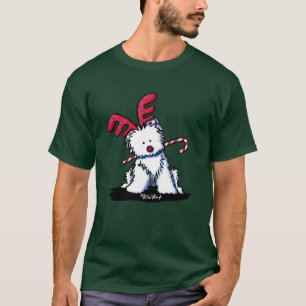 T-shirt foncé Westie Terrier Renne