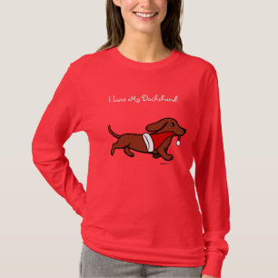 T-shirt Fonctionnement de Noël de teckel