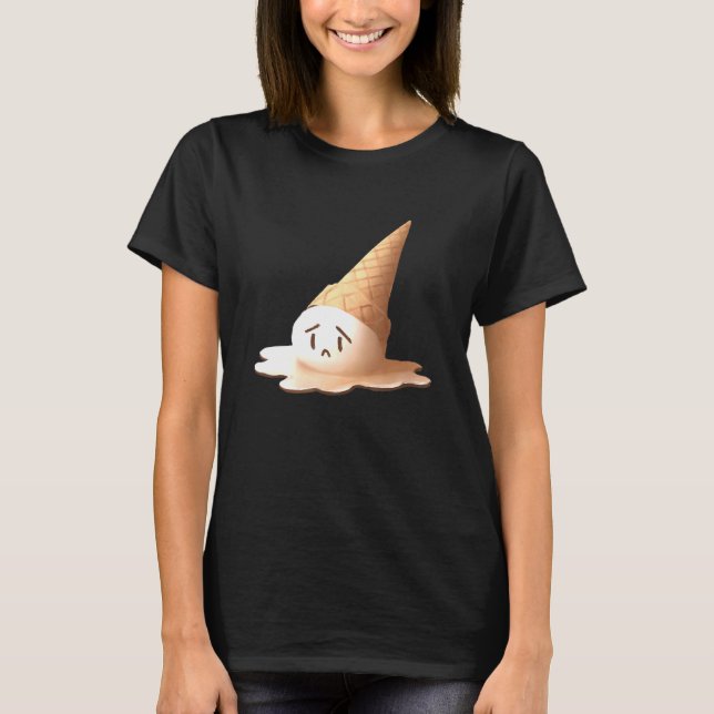 T-shirt Fondre Crème De Glace Triste (Devant)