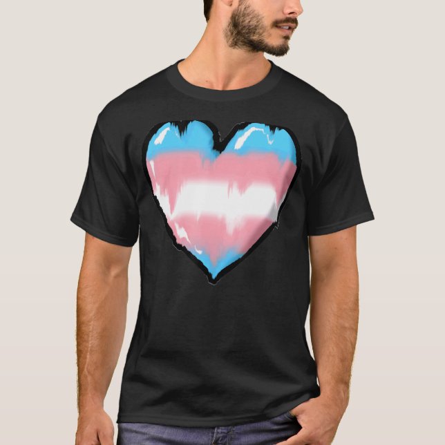 T-shirt Fondre Transgenre Heart Trans Pride (Devant)